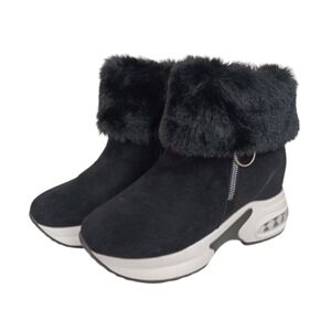 ZJWBB Winter Snow High Heel Side-Zip Wedge Platform Sneakers Booties Shoes Boots